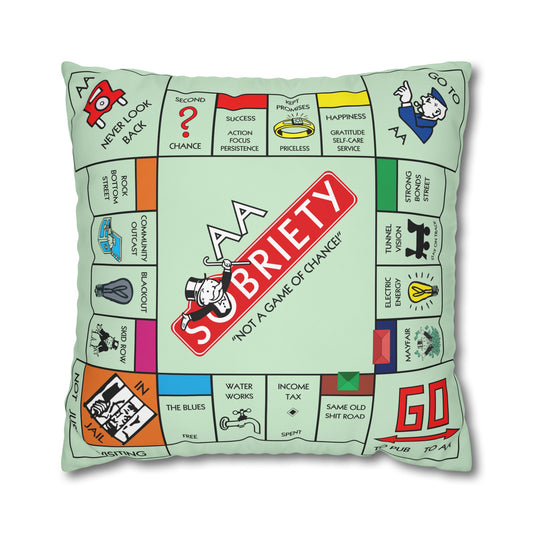 AA Sobriety 'Not A Game of Chance' – Square Pillowcase
